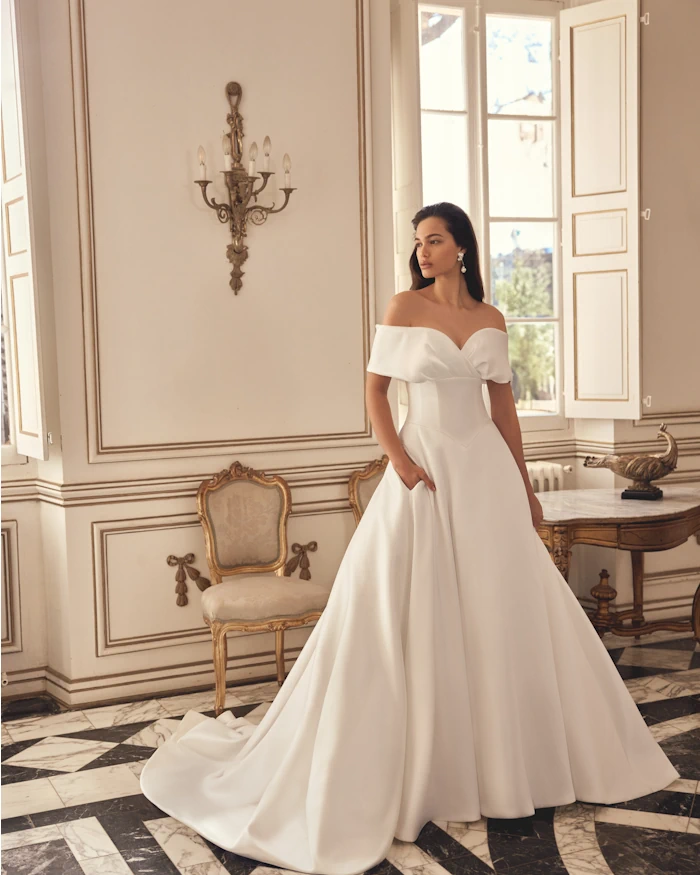 Clean Mikado Ballgown wedding dress by Sincerity Bridal at The Bridal Room Atherstone